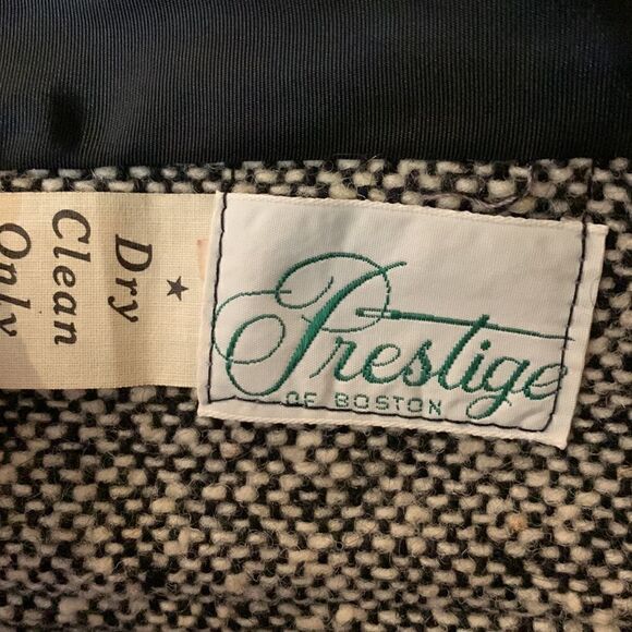 Prestige Boston Size 10 Union Made USA Black White Tweed Woman’s Jacket Pockets - Picture 10 of 13